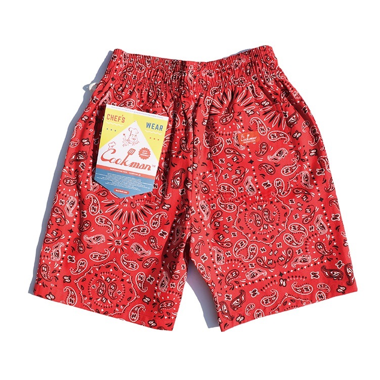 եѥ Chef Pants Short Paisley Red