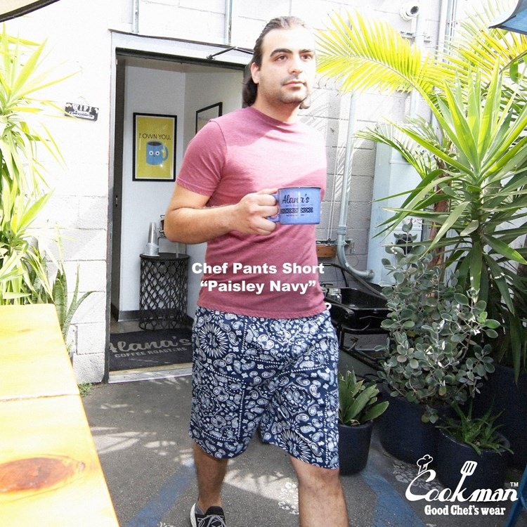 �����եѥ�� Chef Pants Short Paisley Navy