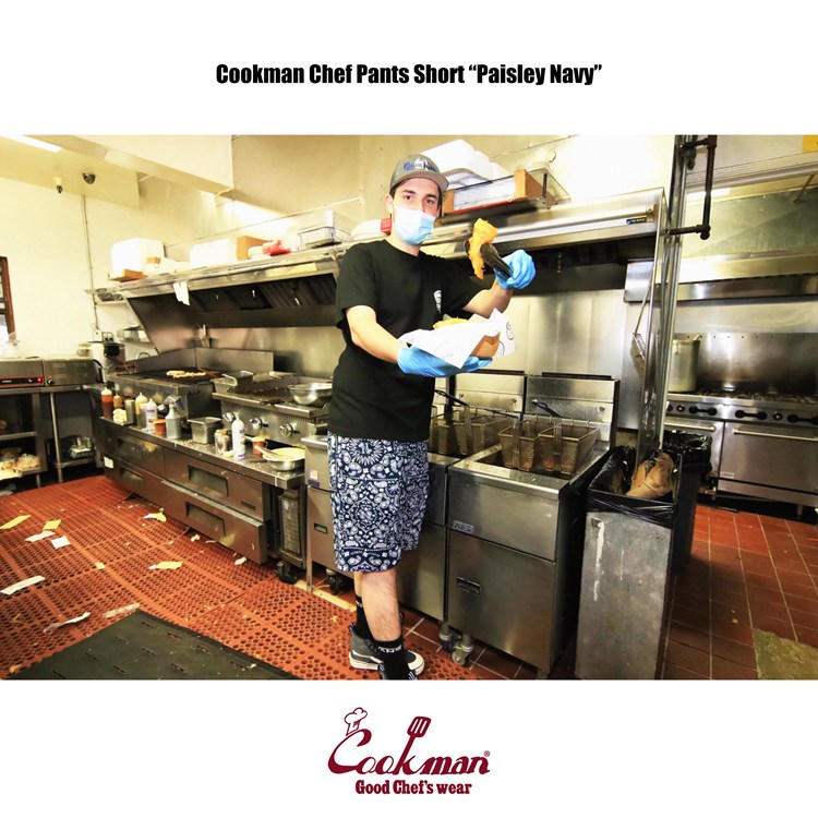 �����եѥ�� Chef Pants Short Paisley Navy