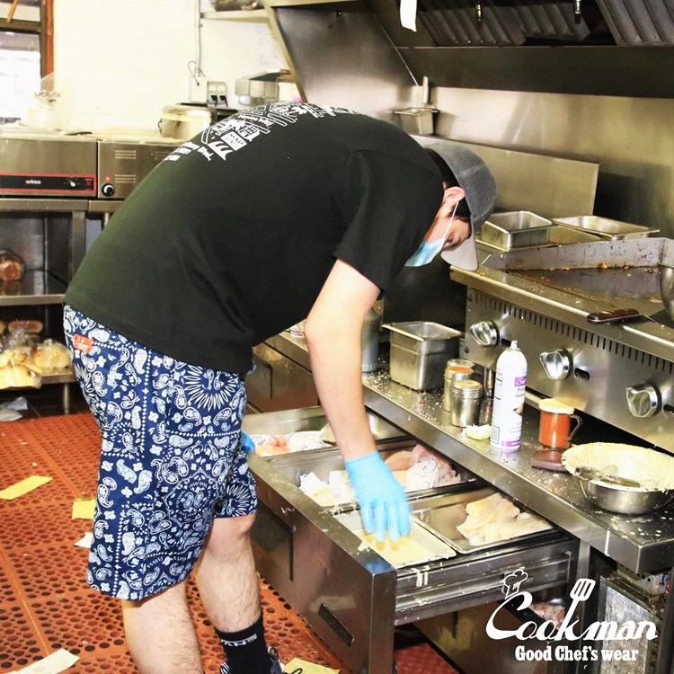�����եѥ�� Chef Pants Short Paisley Navy