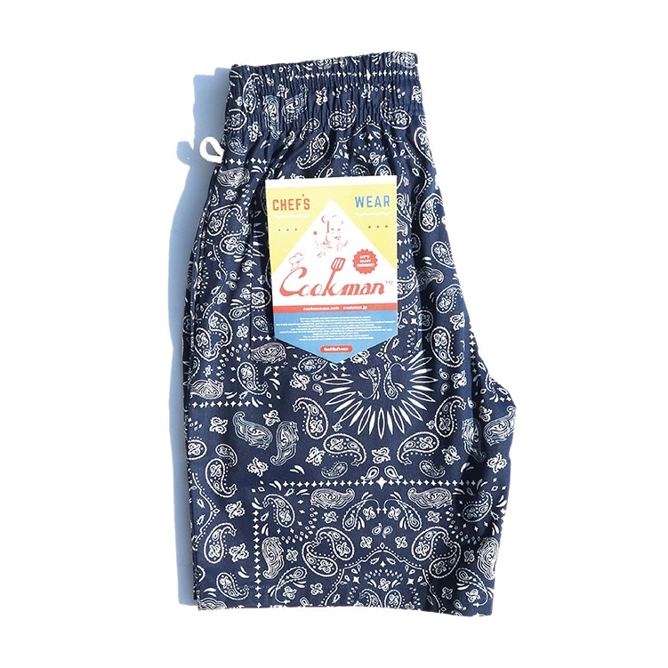 �����եѥ�� Chef Pants Short Paisley Navy