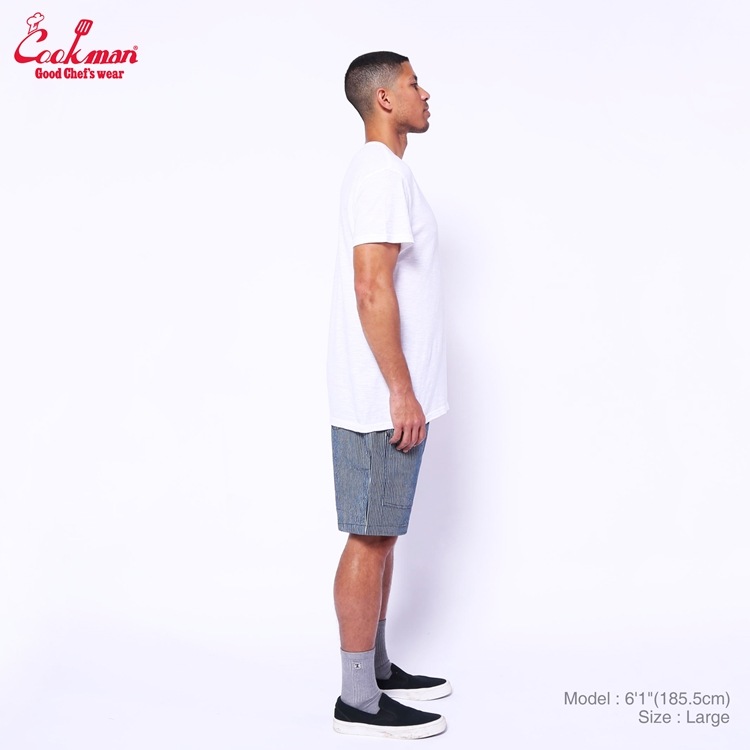 եѥ Chef Pants Short Front pocket Hickory Navy