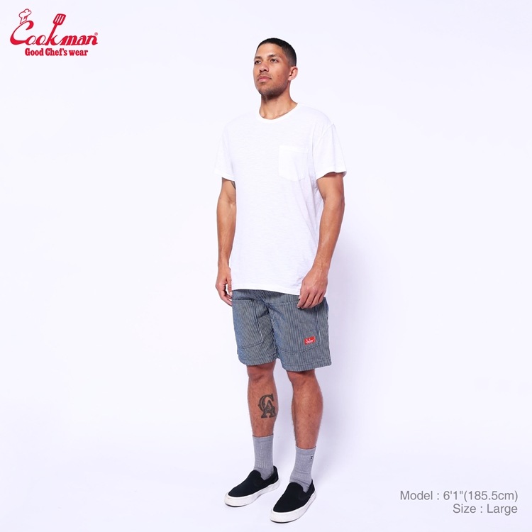 եѥ Chef Pants Short Front pocket Hickory Navy