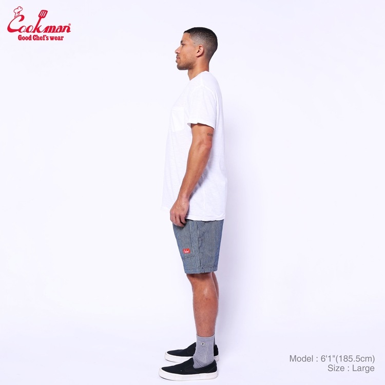 եѥ Chef Pants Short Front pocket Hickory Navy