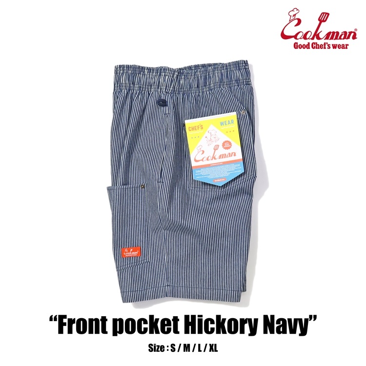 եѥ Chef Pants Short Front pocket Hickory Navy