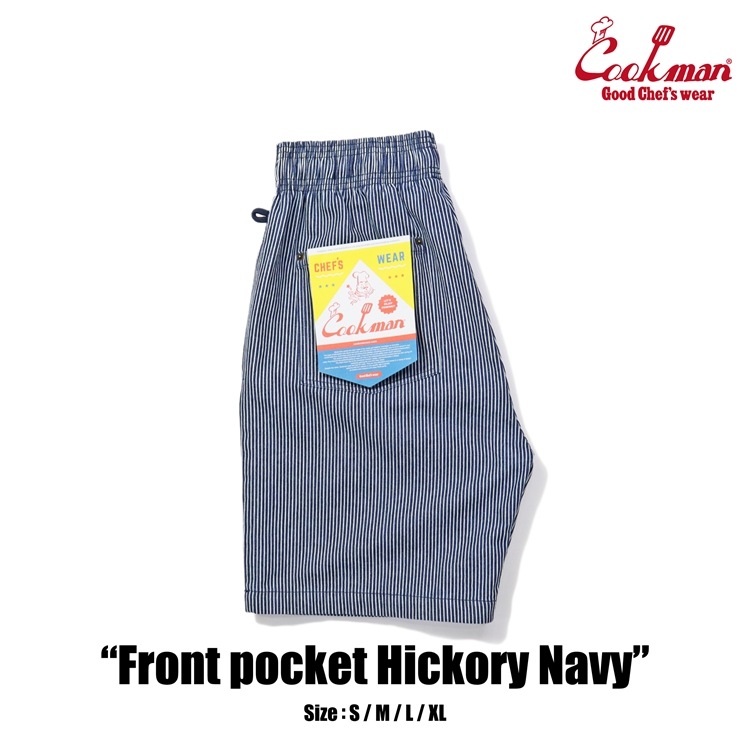 եѥ Chef Pants Short Front pocket Hickory Navy