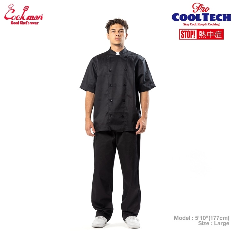 �����ե����� Chef Coat Short Sleeve Vented Black
