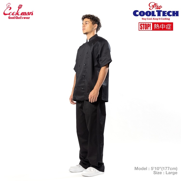 �����ե����� Chef Coat Short Sleeve Vented Black