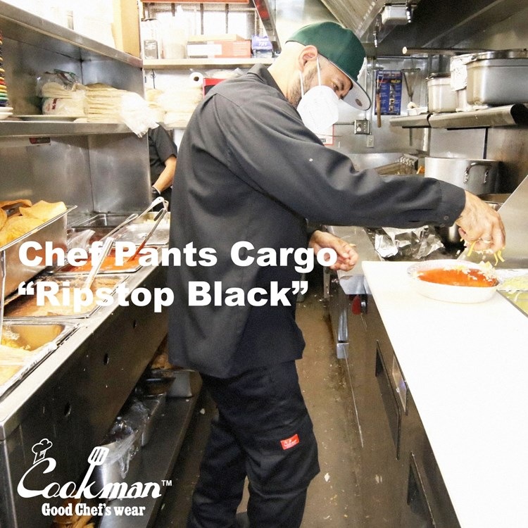 եѥ Chef Pants Cargo Ripstop Black