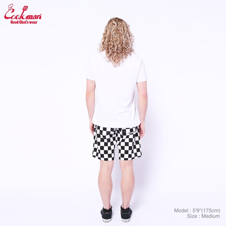 եѥ Chef Pants Short Front pocket Checker Black