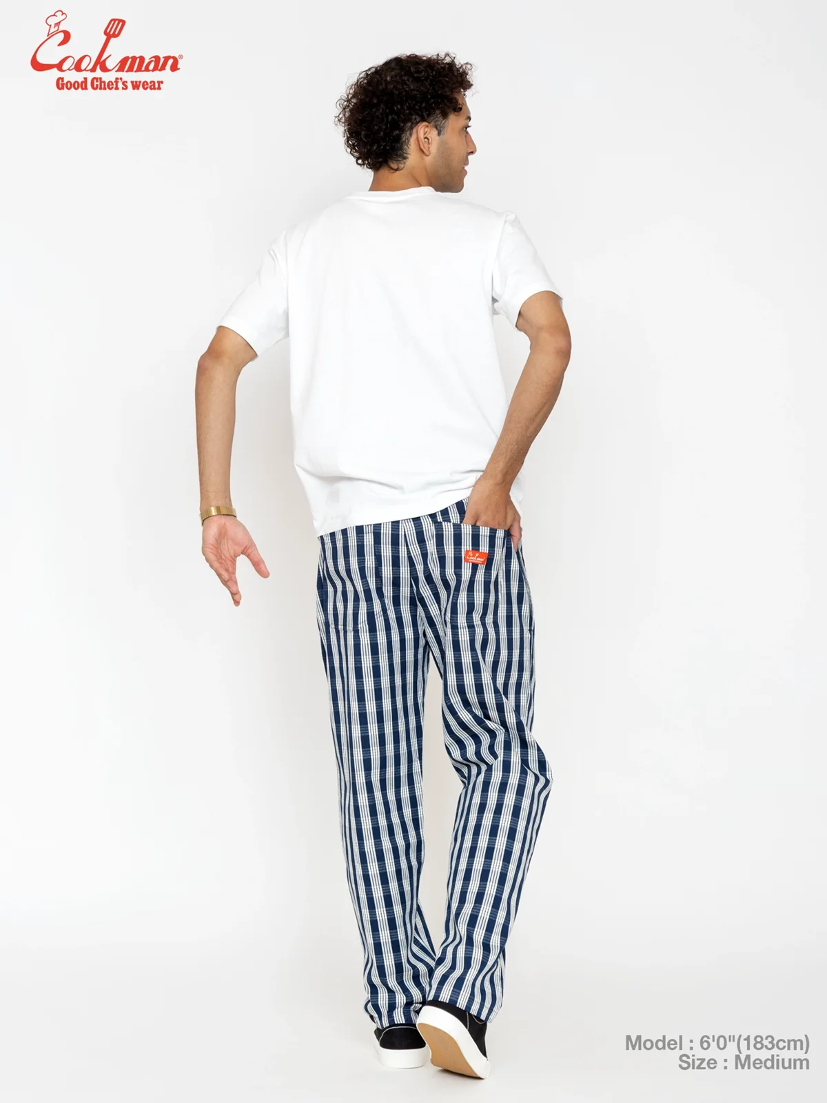 �����եѥ�� Chef Pants Semiwide PALAKA Check Navy