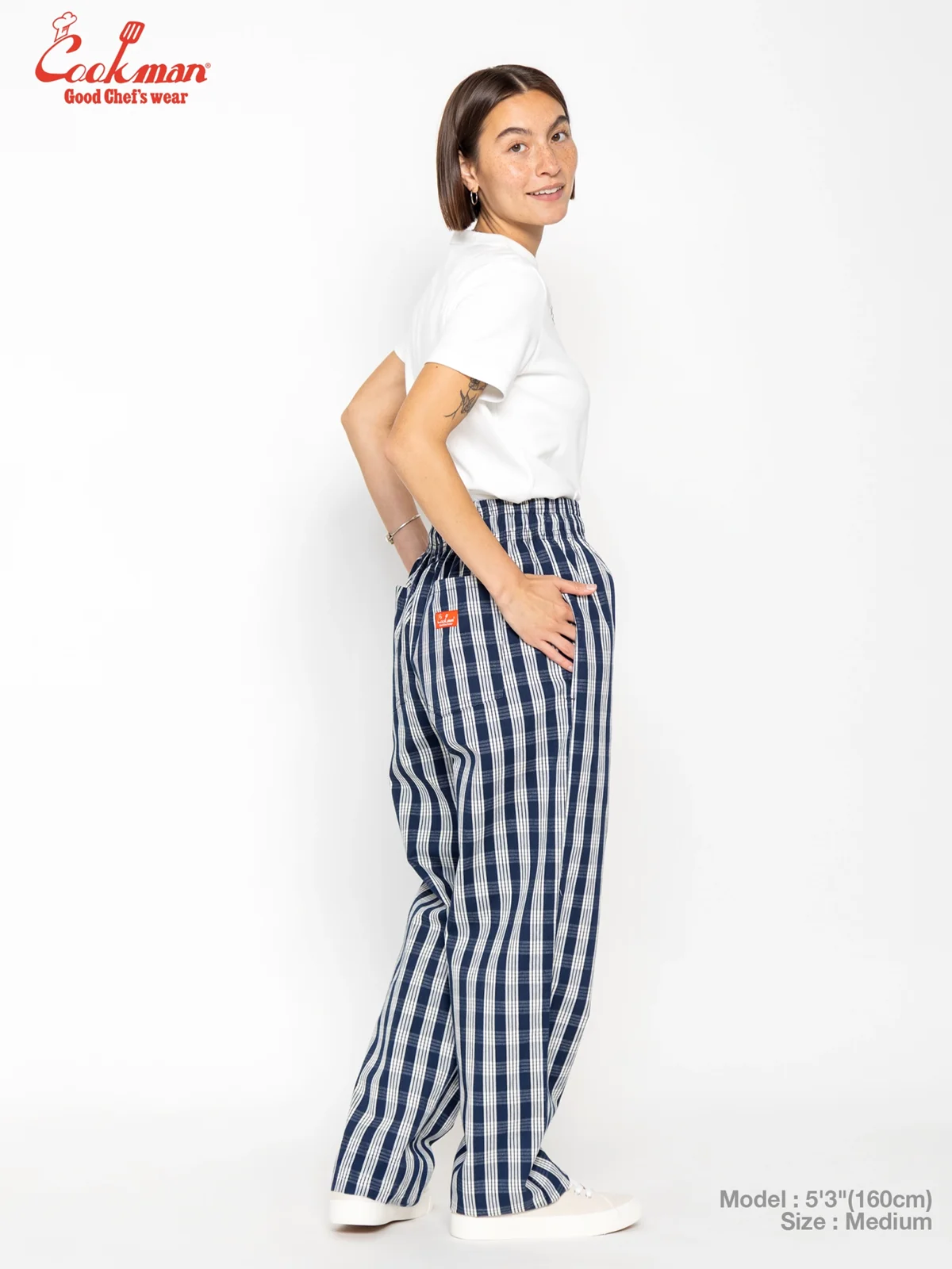 �����եѥ�� Chef Pants Semiwide PALAKA Check Navy