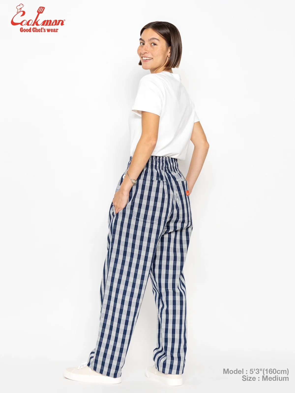 �����եѥ�� Chef Pants Semiwide PALAKA Check Navy
