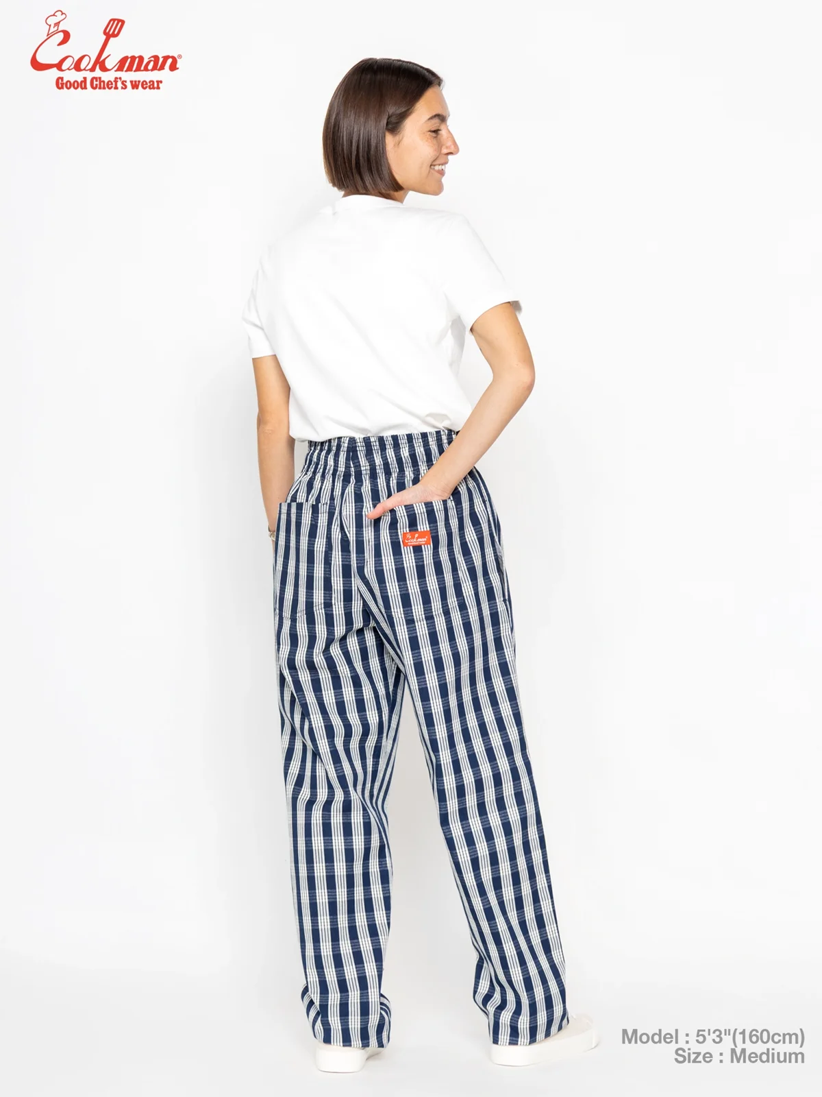 �����եѥ�� Chef Pants Semiwide PALAKA Check Navy