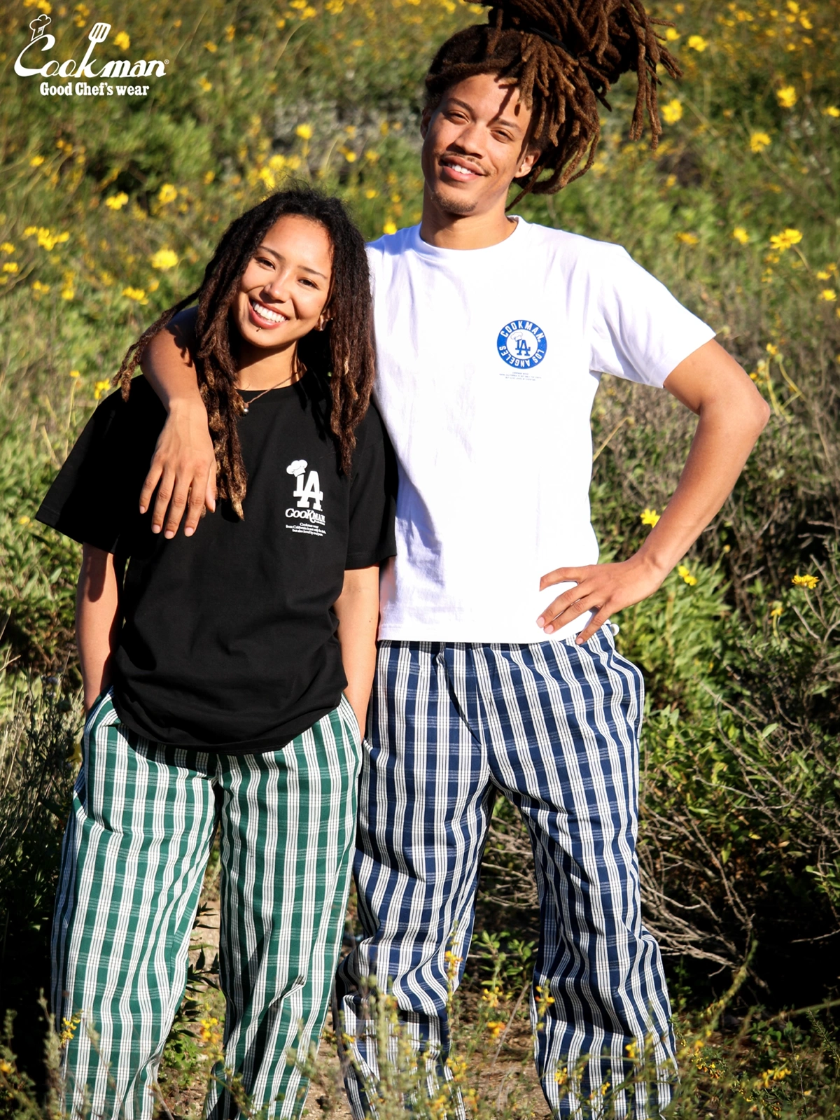 �����եѥ�� Chef Pants Semiwide PALAKA Check Navy