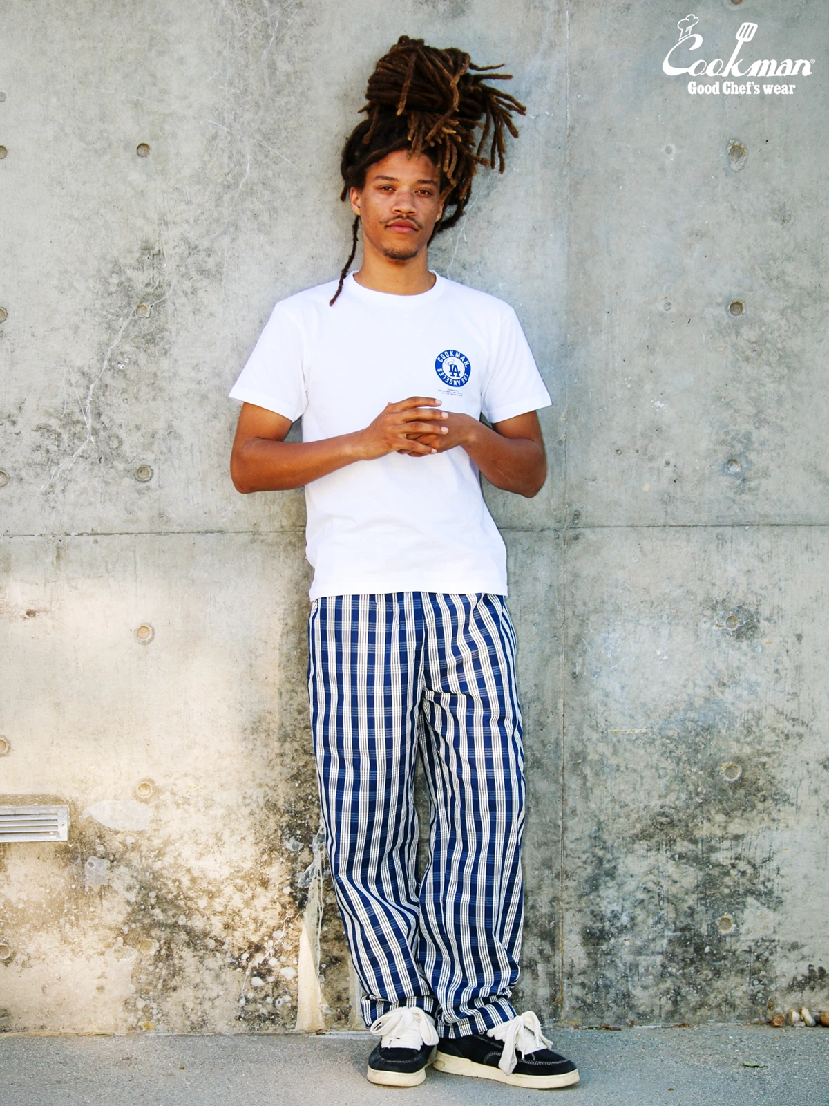 �����եѥ�� Chef Pants Semiwide PALAKA Check Navy