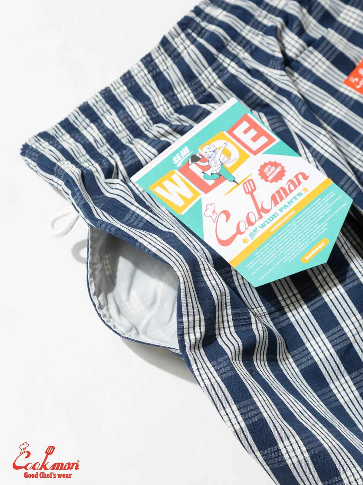 �����եѥ�� Chef Pants Semiwide PALAKA Check Navy