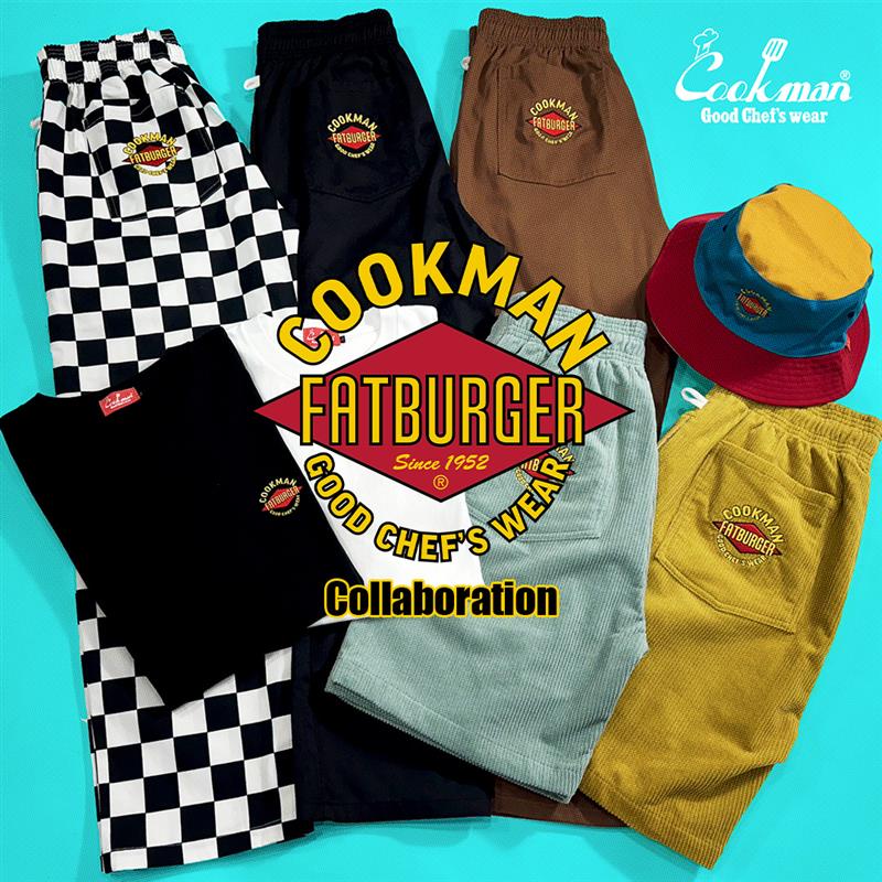 եѥ Chef Pants Semiwide FATBURGER Checker Black 