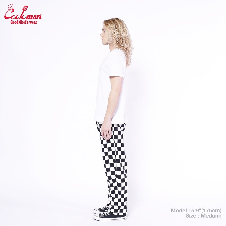 եѥ Chef Pants Semiwide FATBURGER Checker Black 