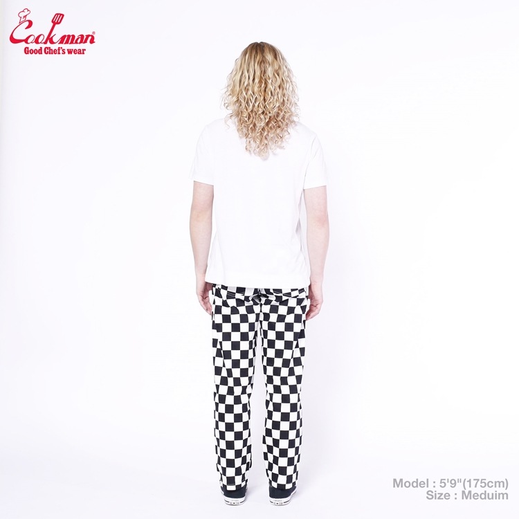 եѥ Chef Pants Semiwide FATBURGER Checker Black 