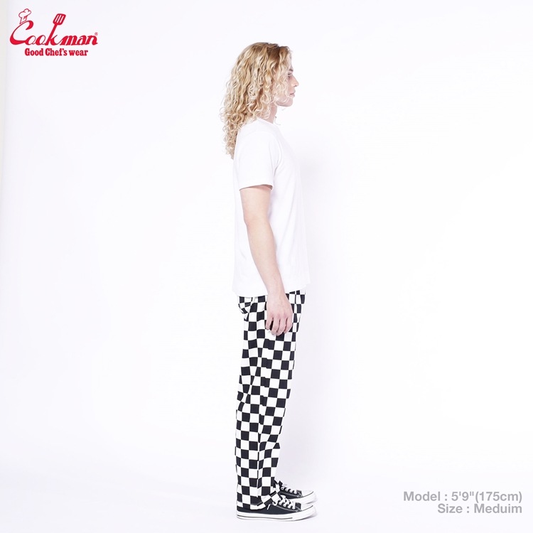 եѥ Chef Pants Semiwide FATBURGER Checker Black 