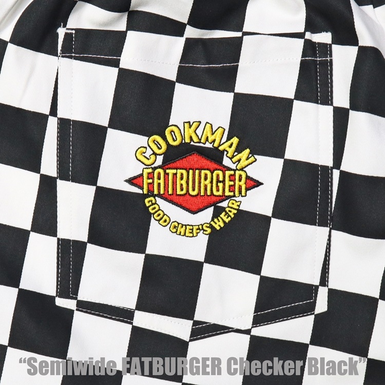 եѥ Chef Pants Semiwide FATBURGER Checker Black 