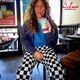 եѥ Chef Pants Semiwide FATBURGER Checker Black 