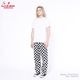 եѥ Chef Pants Semiwide FATBURGER Checker Black 