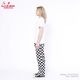 եѥ Chef Pants Semiwide FATBURGER Checker Black 
