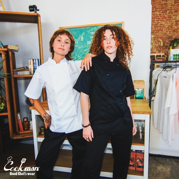 �����ե����� Chef Coat Short Sleeve Side Mesh Black (Women's)