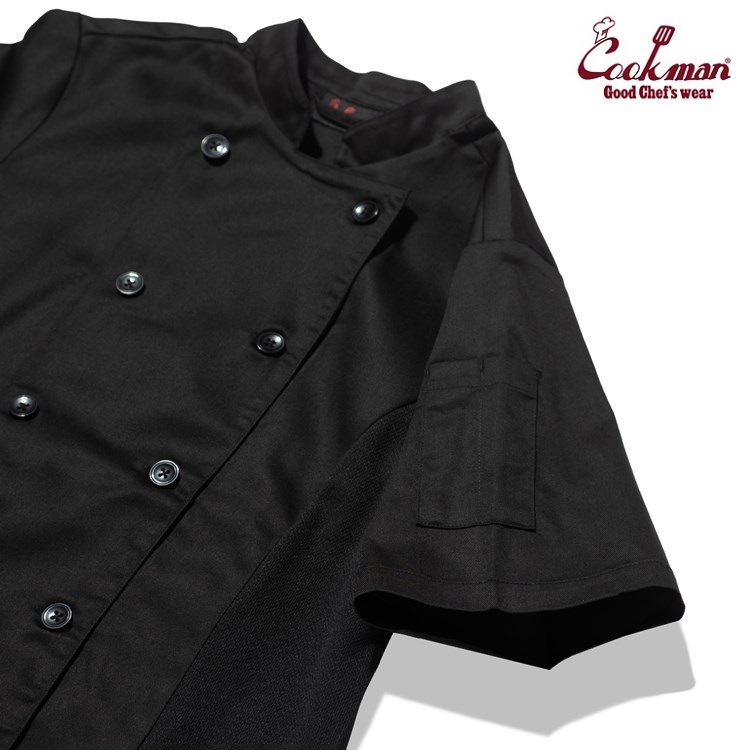 �����ե����� Chef Coat Short Sleeve Side Mesh Black (Women's)