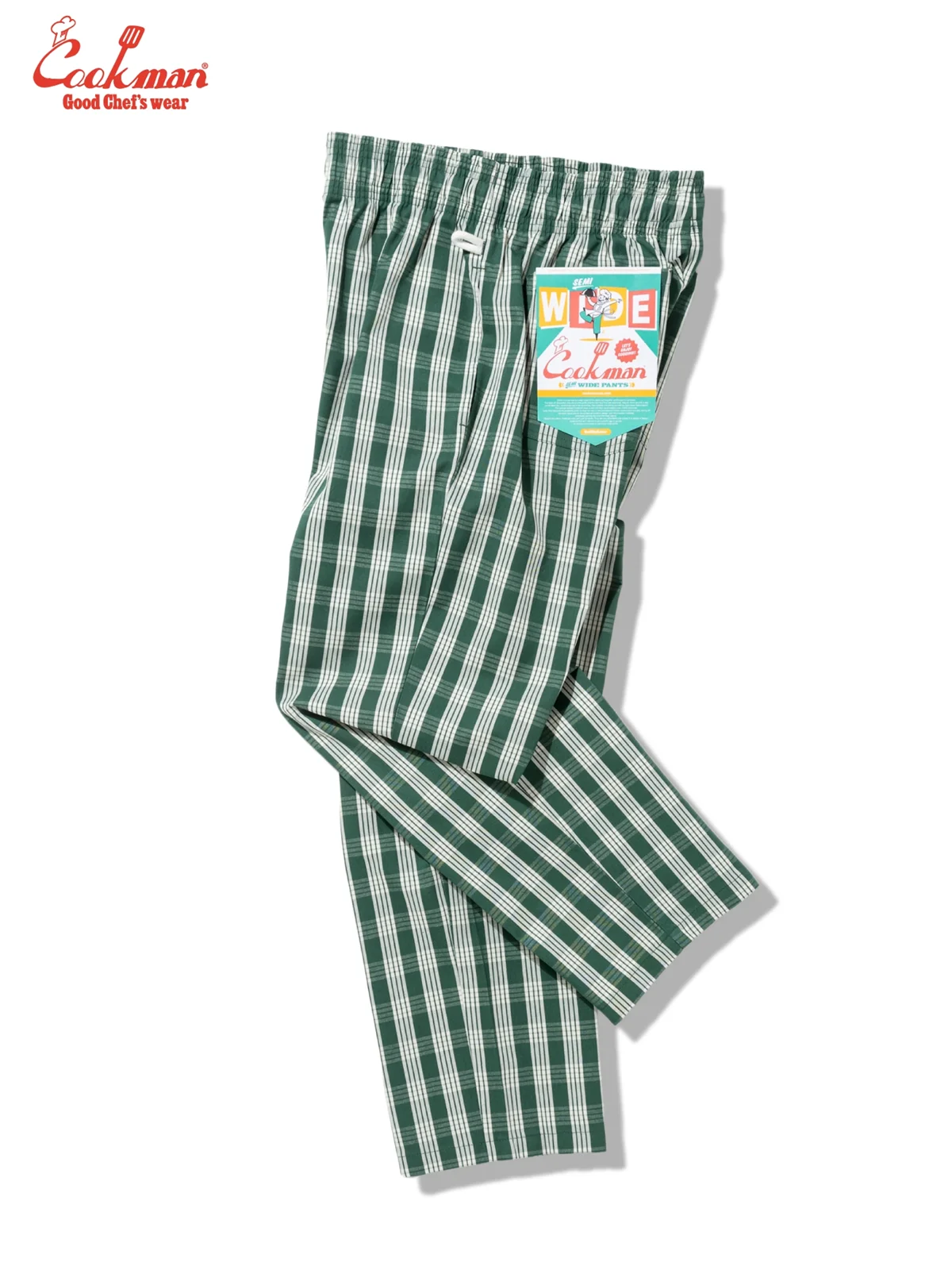 �����եѥ�� Chef Pants Semiwide PALAKA Check Green