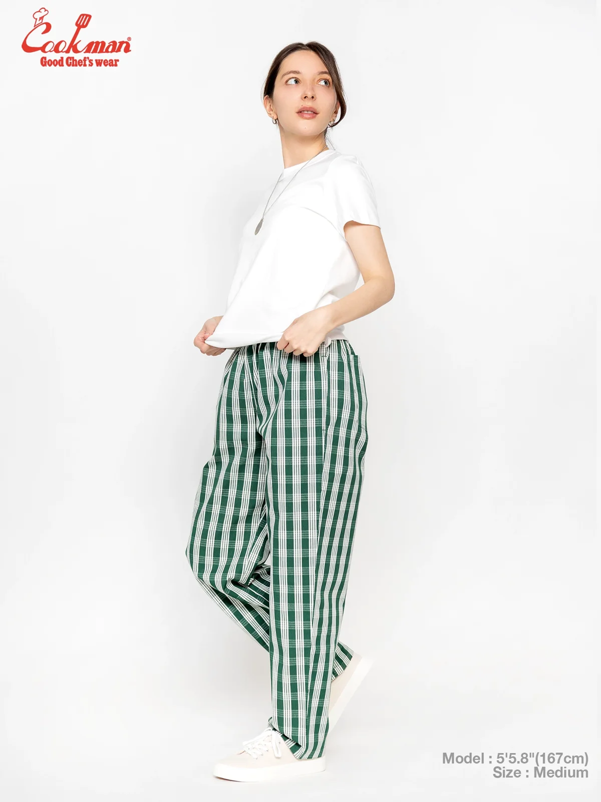 �����եѥ�� Chef Pants Semiwide PALAKA Check Green