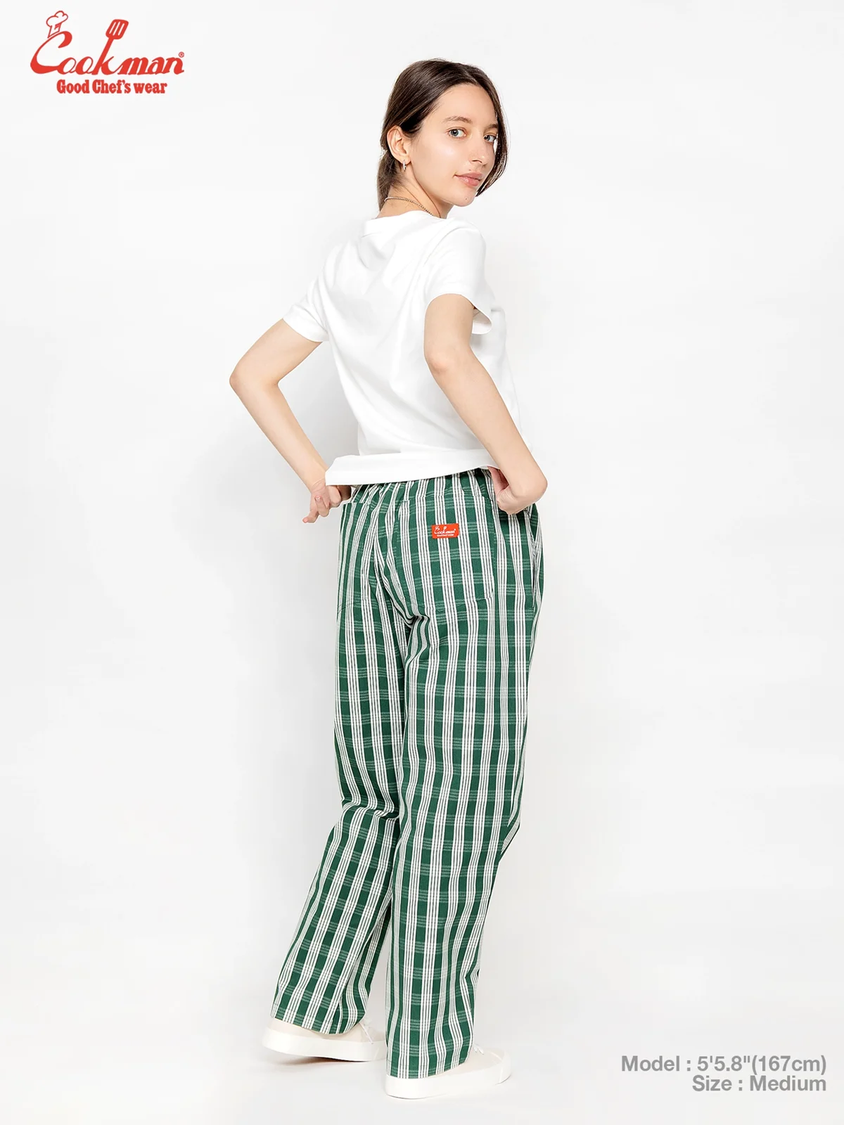 �����եѥ�� Chef Pants Semiwide PALAKA Check Green