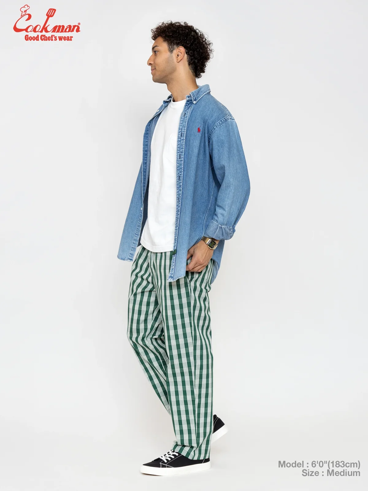 �����եѥ�� Chef Pants Semiwide PALAKA Check Green