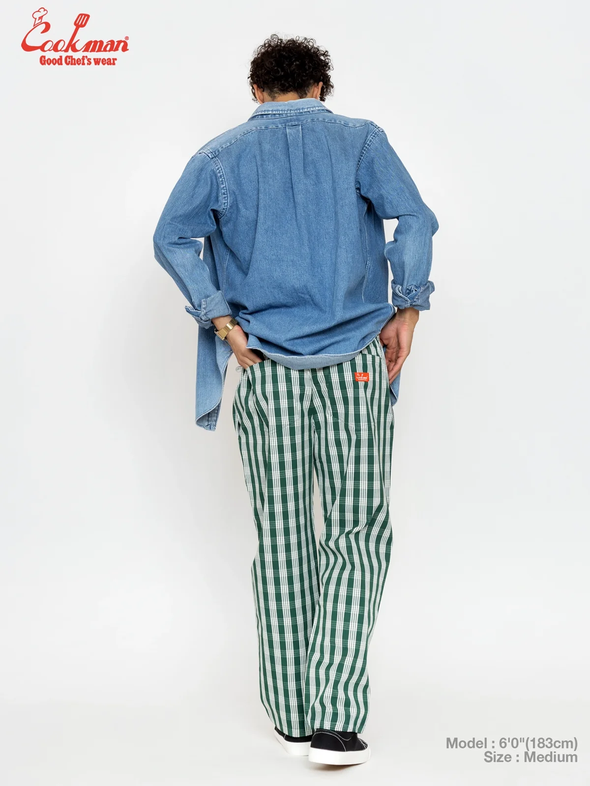 �����եѥ�� Chef Pants Semiwide PALAKA Check Green