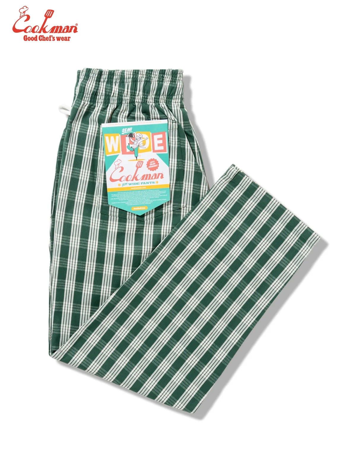 �����եѥ�� Chef Pants Semiwide PALAKA Check Green