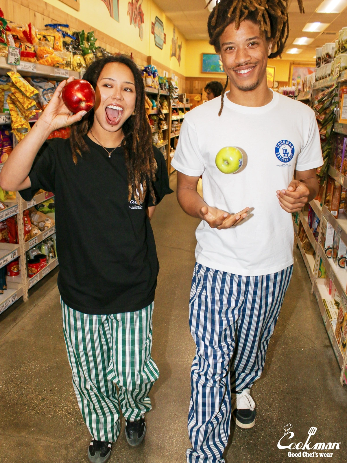 �����եѥ�� Chef Pants Semiwide PALAKA Check Green