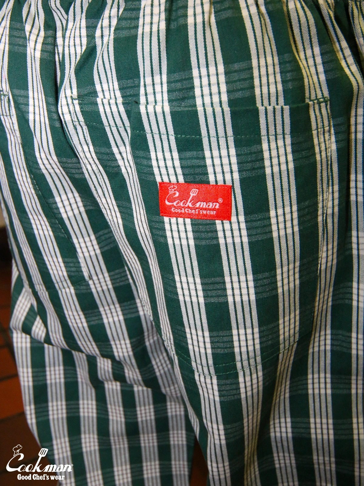 �����եѥ�� Chef Pants Semiwide PALAKA Check Green