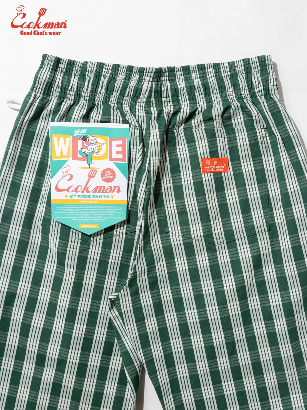 �����եѥ�� Chef Pants Semiwide PALAKA Check Green