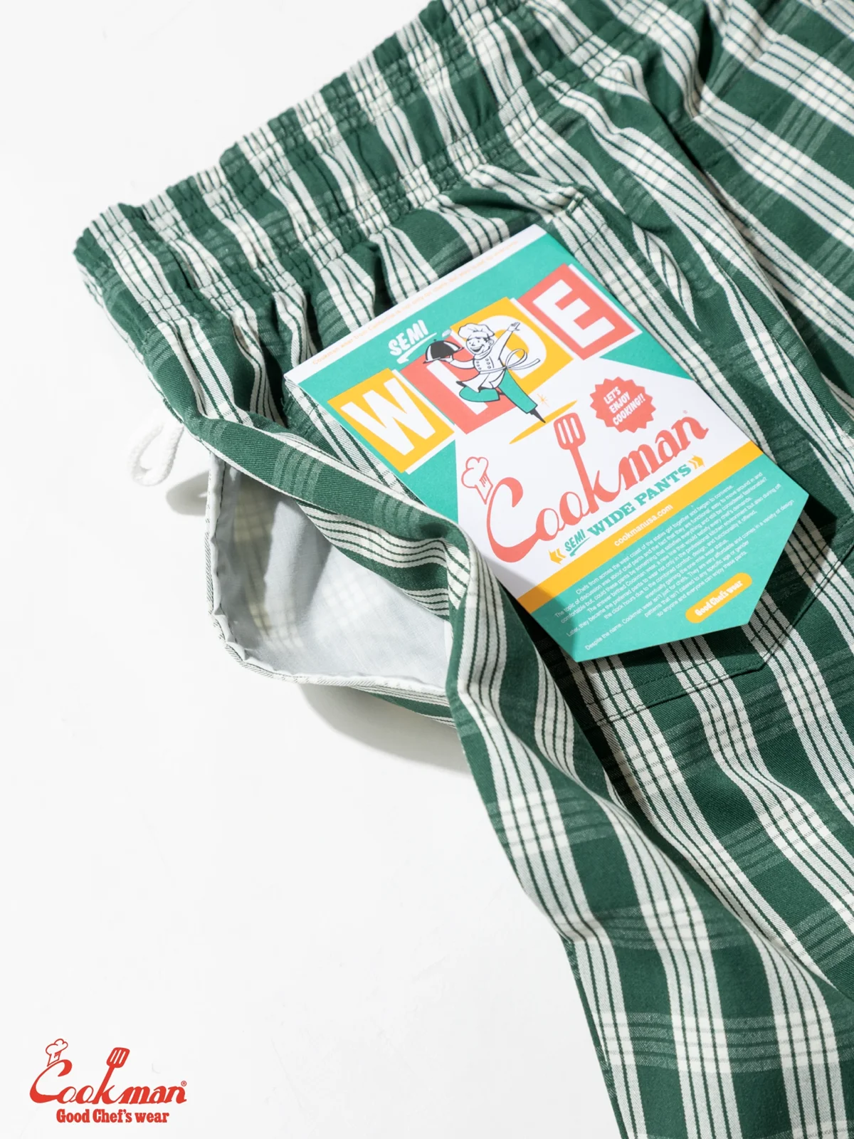 �����եѥ�� Chef Pants Semiwide PALAKA Check Green
