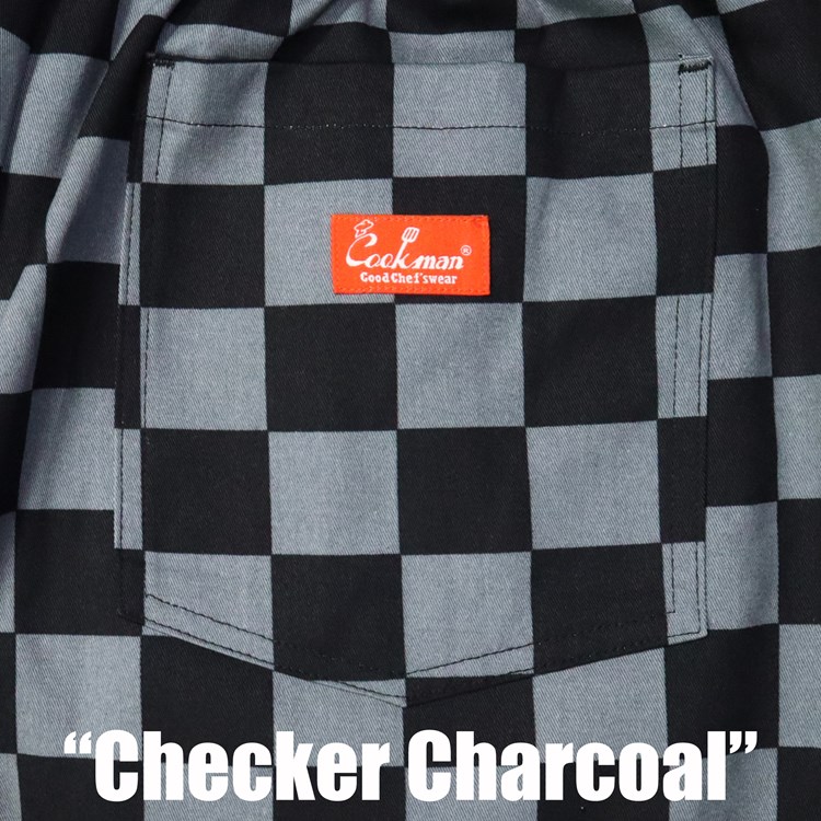 եѥ Chef Pants Short Checker Charcoal