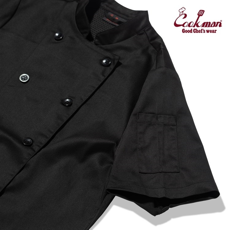 �����ե����� Chef Coat Short Sleeve Vented Black (Women's)