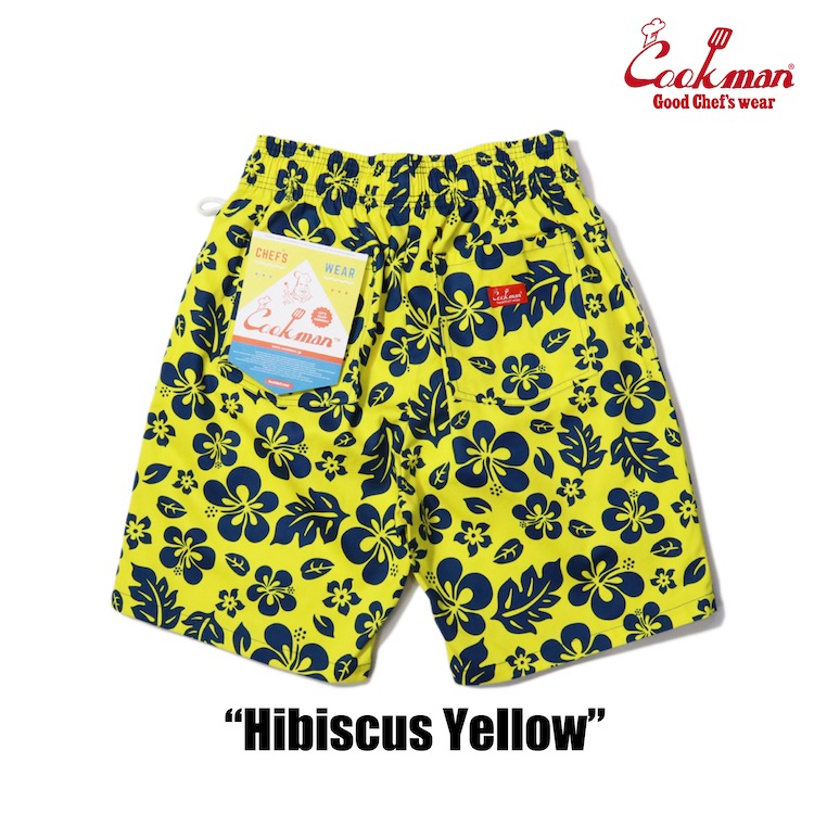 եѥ Chef Pants Short Hibiscus Yellow