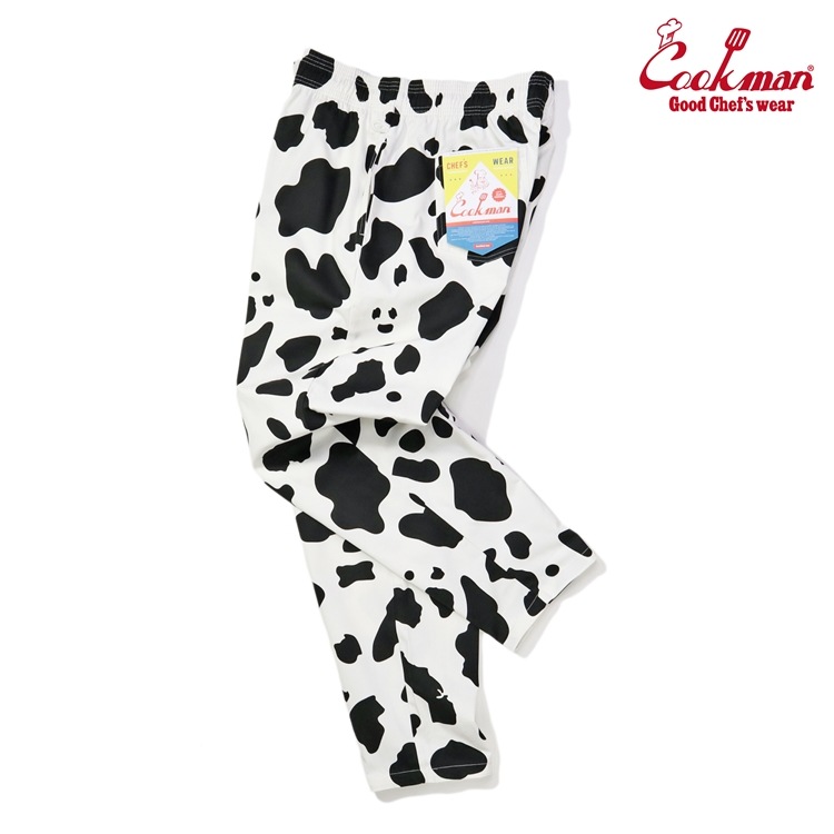 եѥ Chef Pants Cow White Plus Size