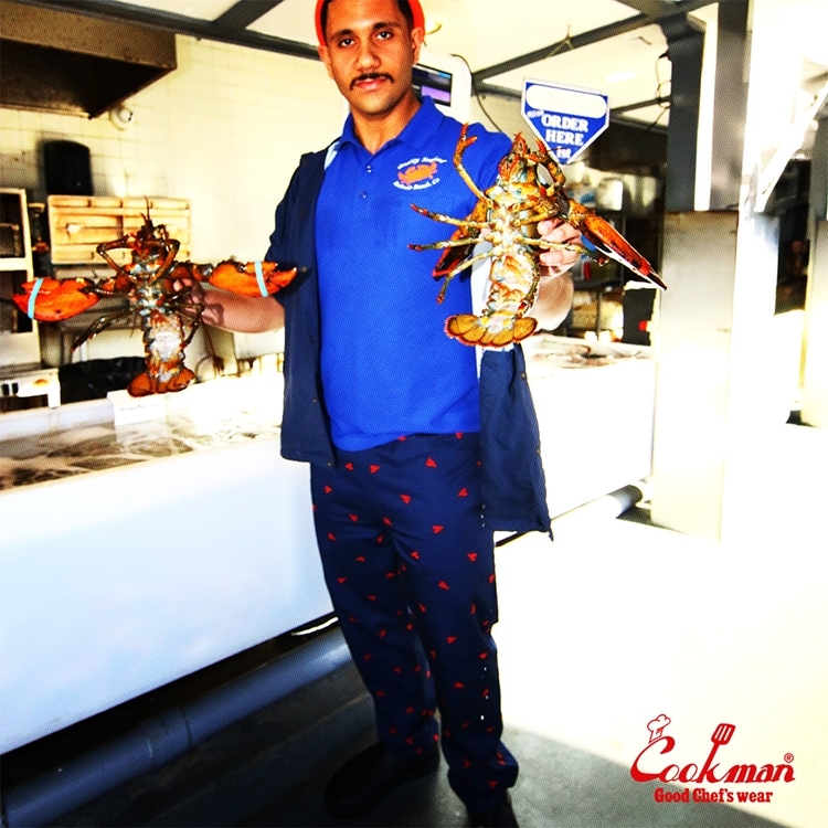 �����եѥ�� Chef Pants Embroidery Lobster Navy 