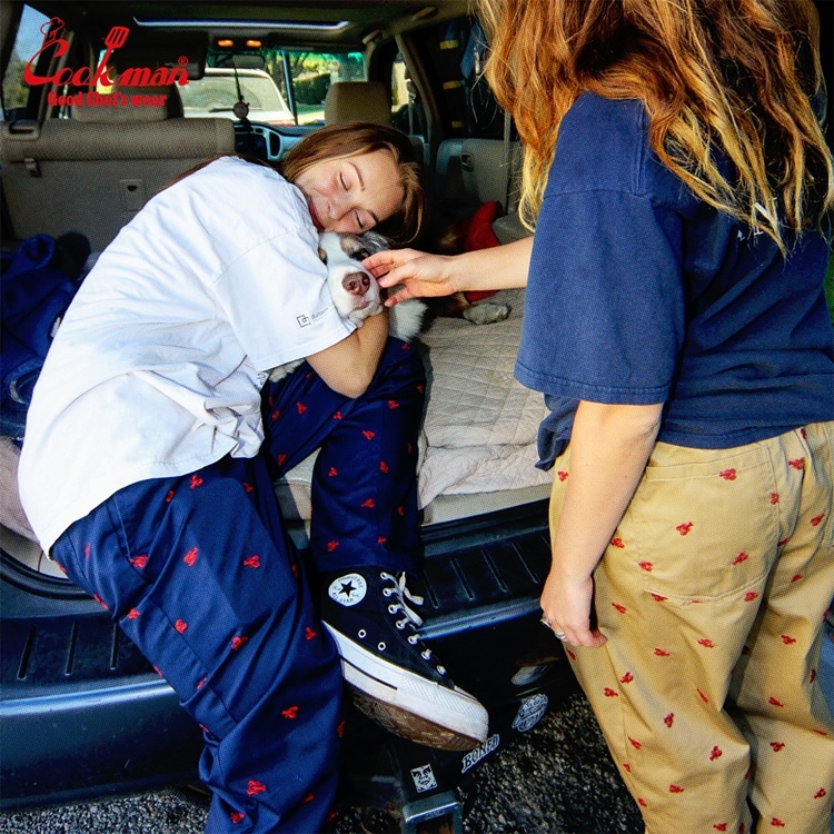 �����եѥ�� Chef Pants Embroidery Lobster Navy 