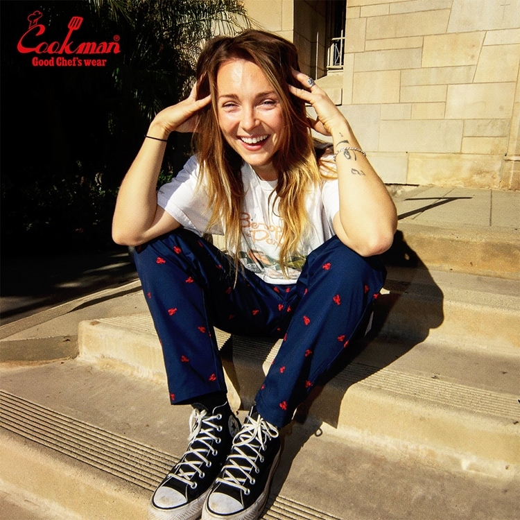 �����եѥ�� Chef Pants Embroidery Lobster Navy 