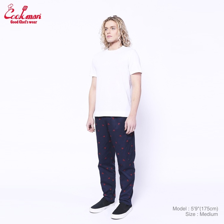 �����եѥ�� Chef Pants Embroidery Lobster Navy 