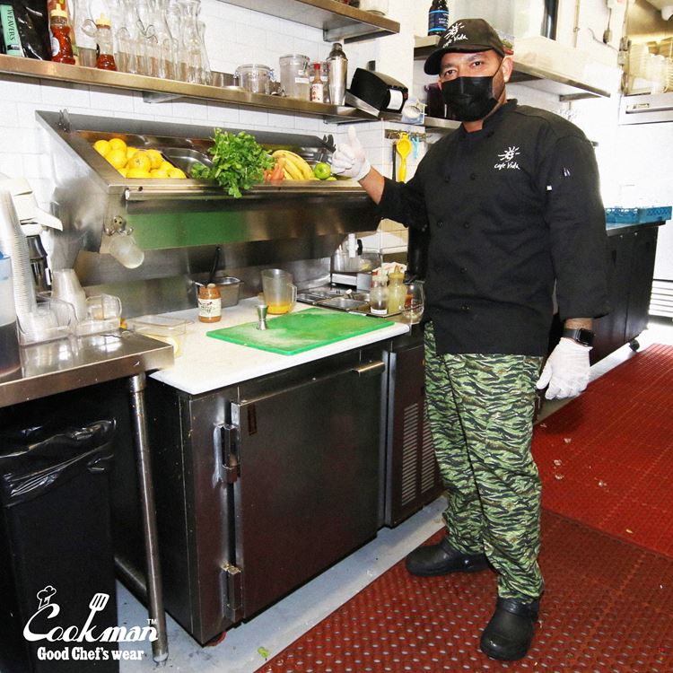 եѥ Chef Pants Cargo Ripstop Tiger Camo Green